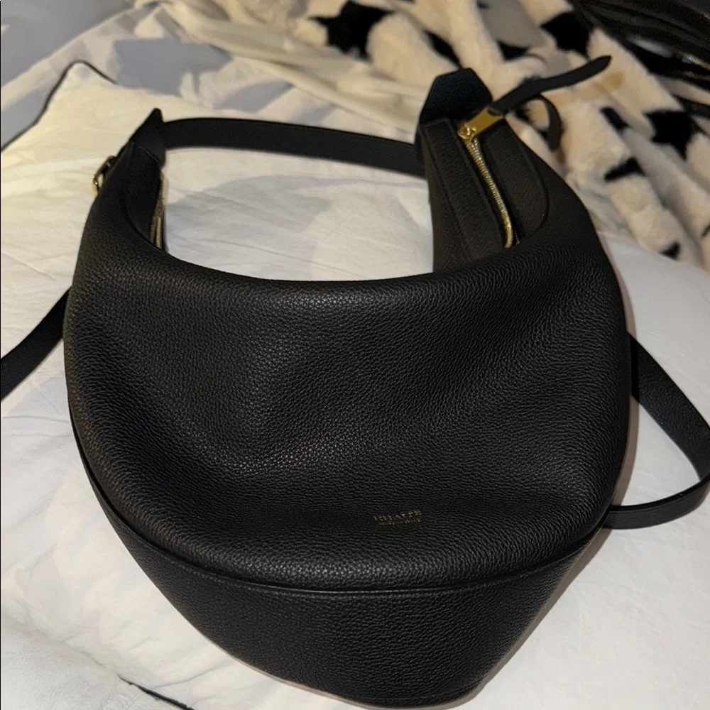 KHAITE Black Hobo Bag with Crescent Shape and Thick Strap - Picture 8 of 8